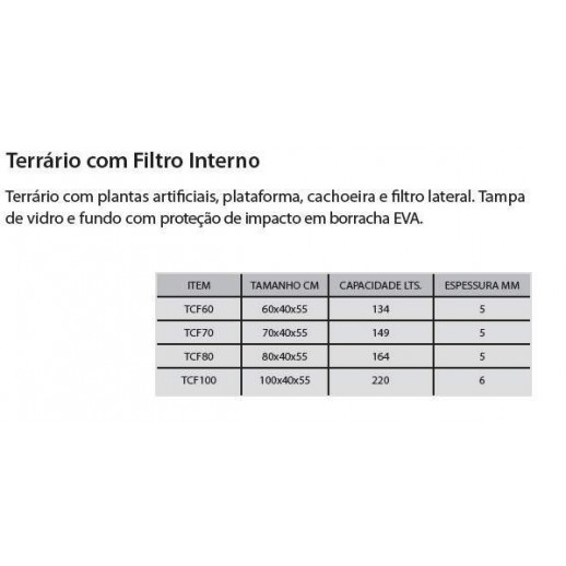 Aquaterrário com Filtro Interno